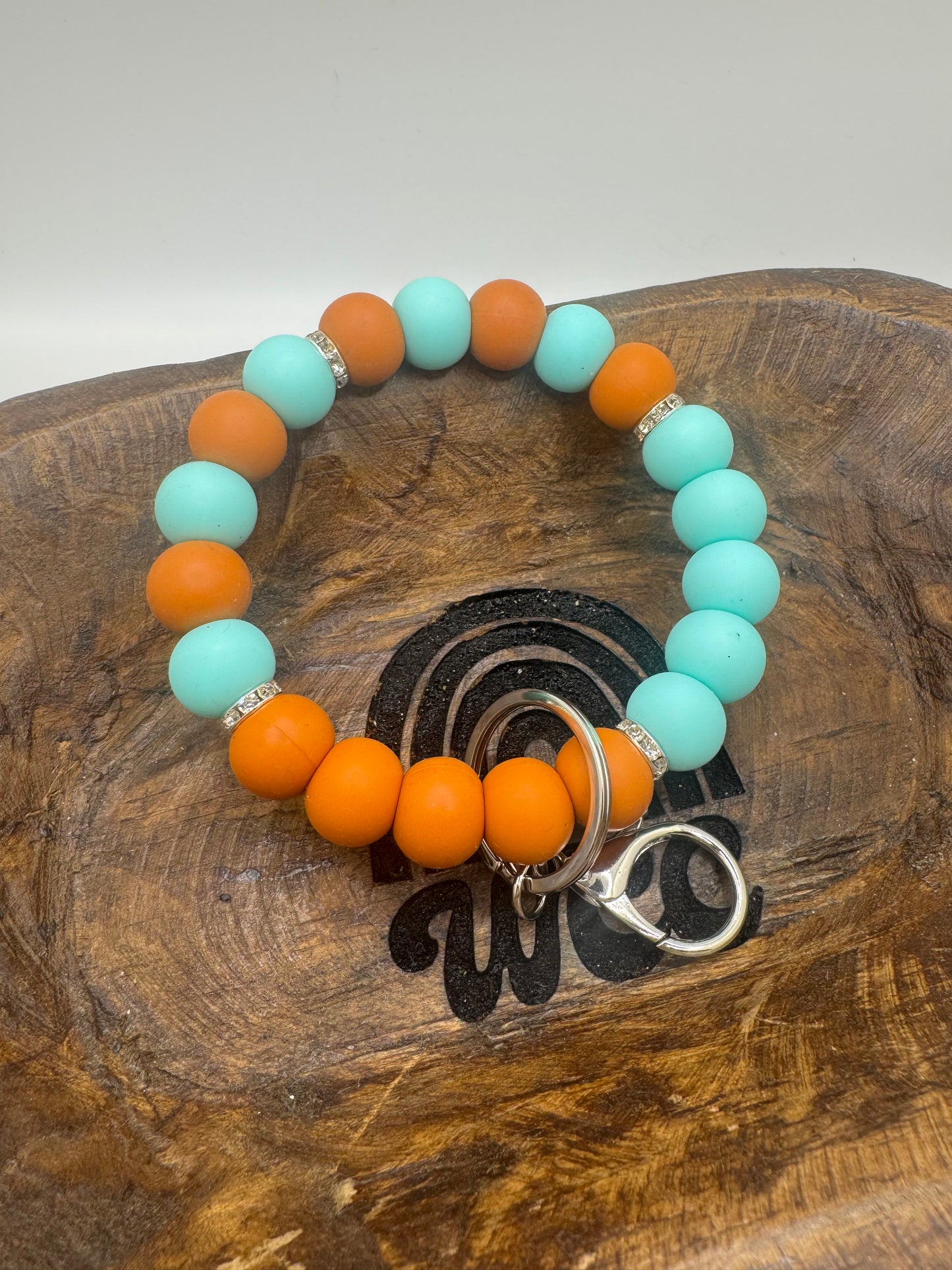 Teal and Orange Wristlet