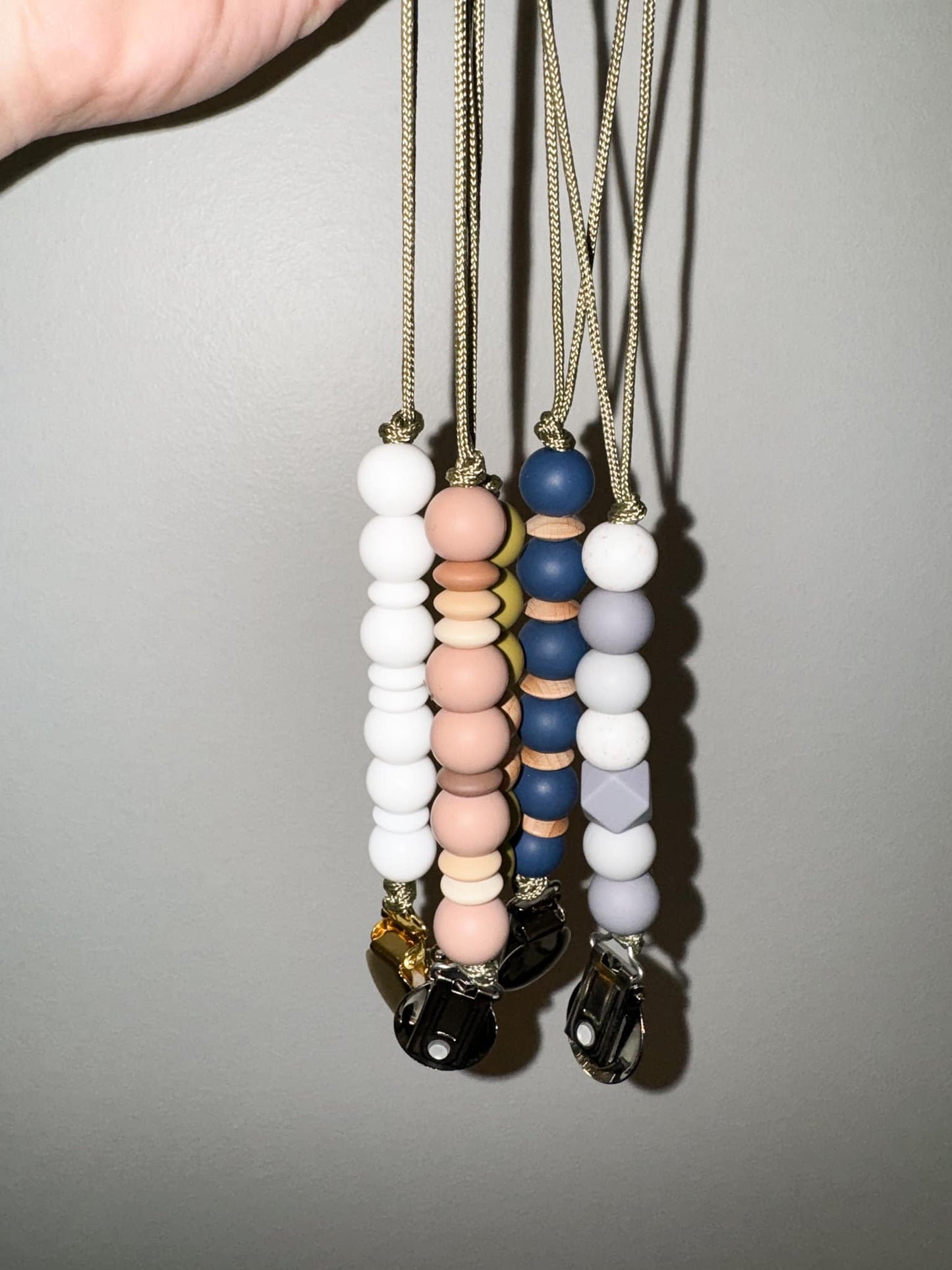5 for $25 Solid Pacifier Clip Set