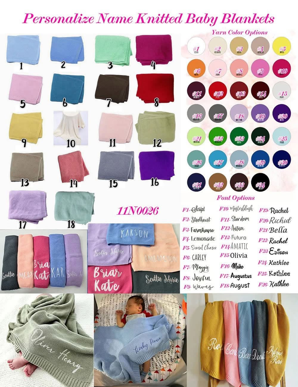 Custom Knit Embroidered Blanket
