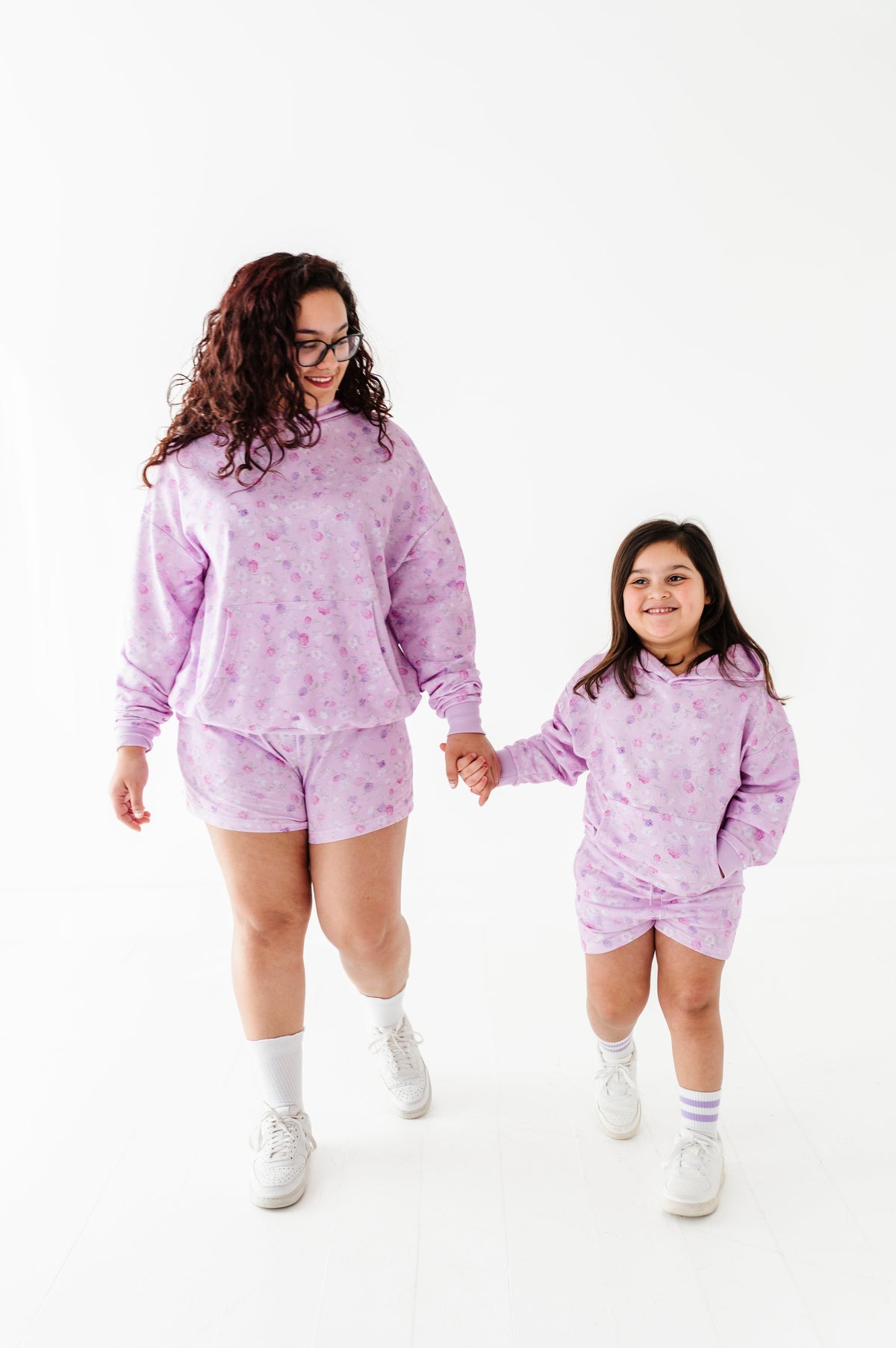 Lilac Petals Adult Sweat Shorts
