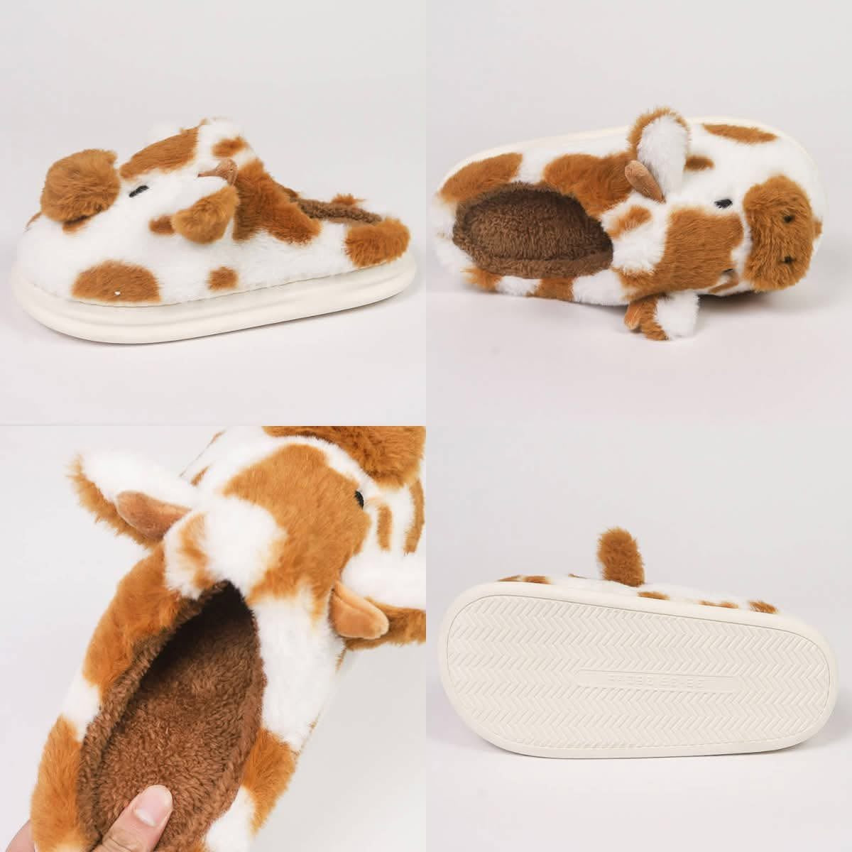 Cozy Fuzzy Cow Slippers