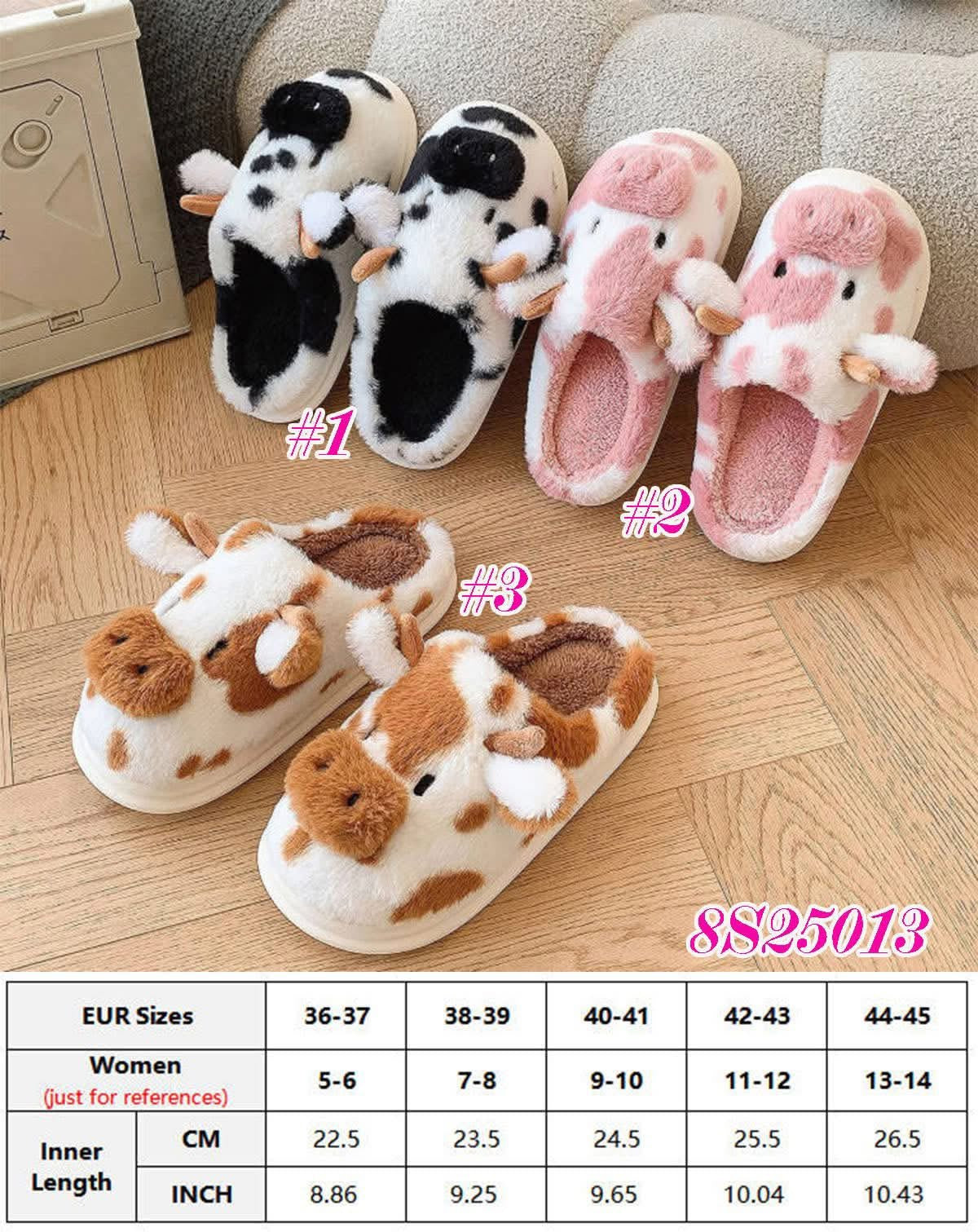 Cozy Fuzzy Cow Slippers