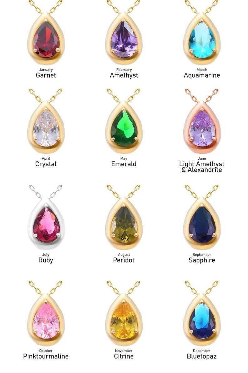 Birthstone + Name Necklace