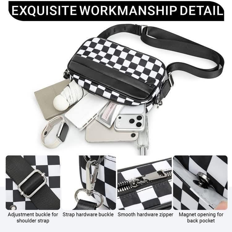 Contrast Color Checkered Crossbody