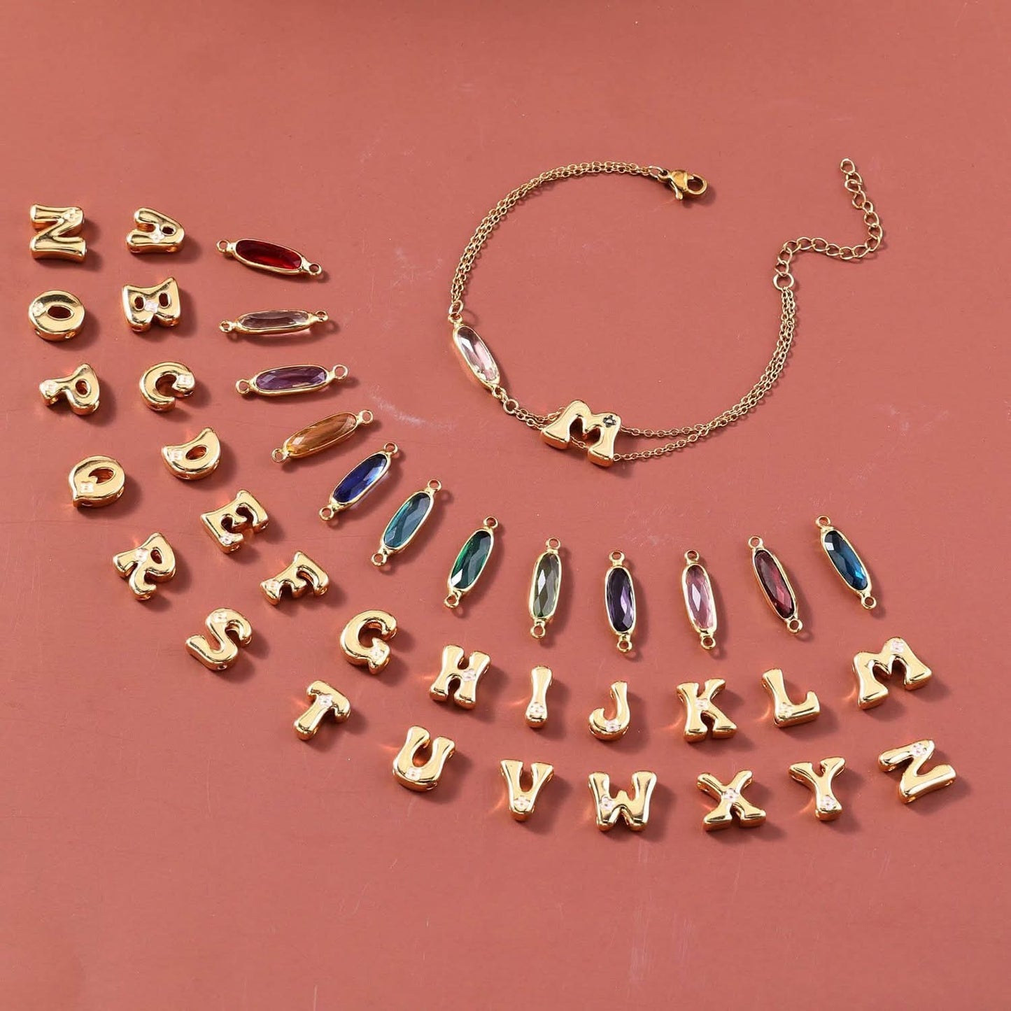 Birthstone & Letter Bracelet