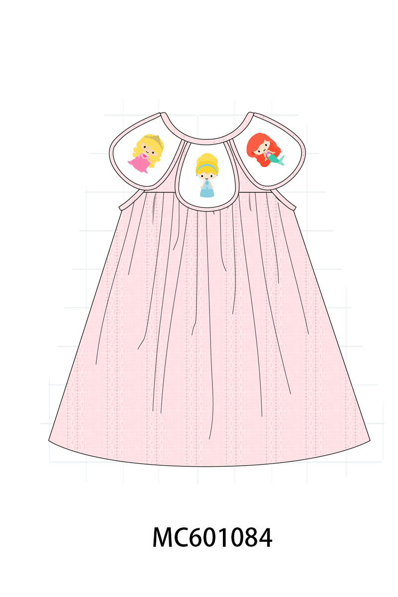 PO79 Pink jacquard princess embroidery collection