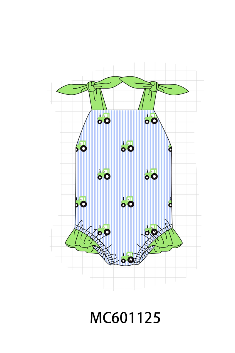 PO79 Blue stripe tractor swimsuit collection