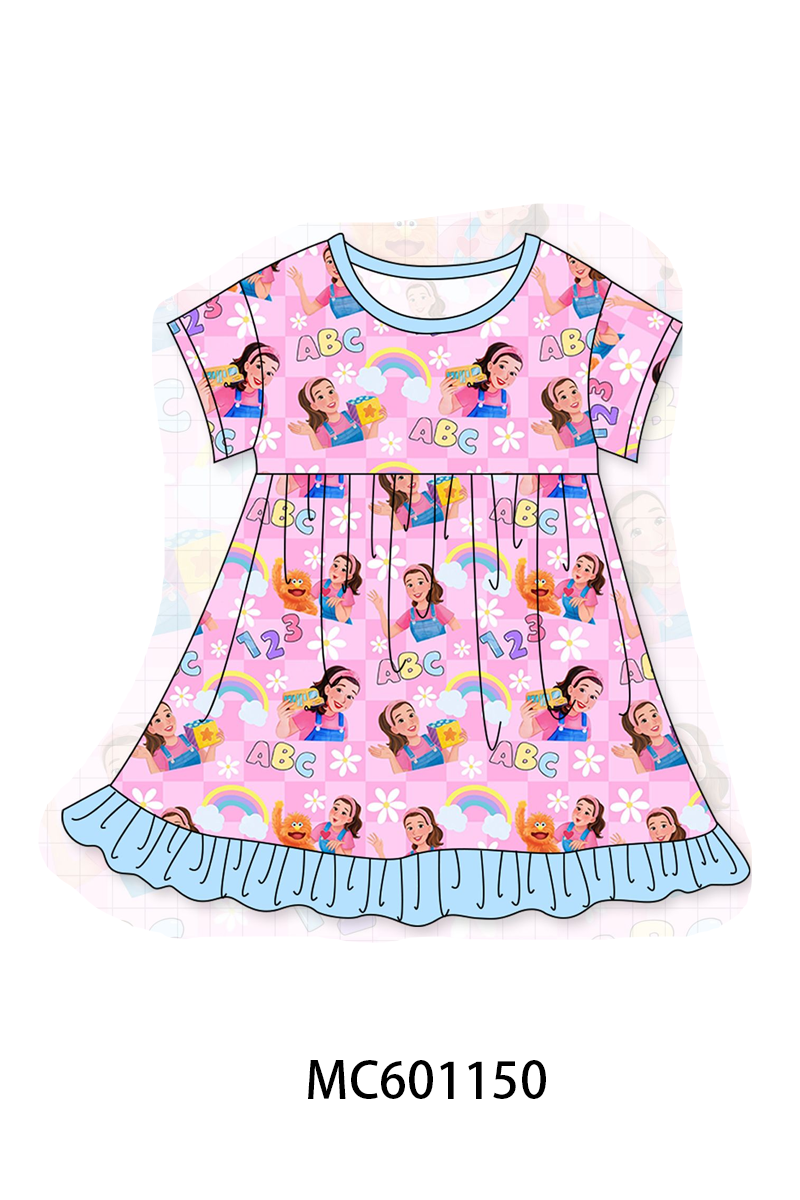 PO79 Pink character princess checkered bamboo collection