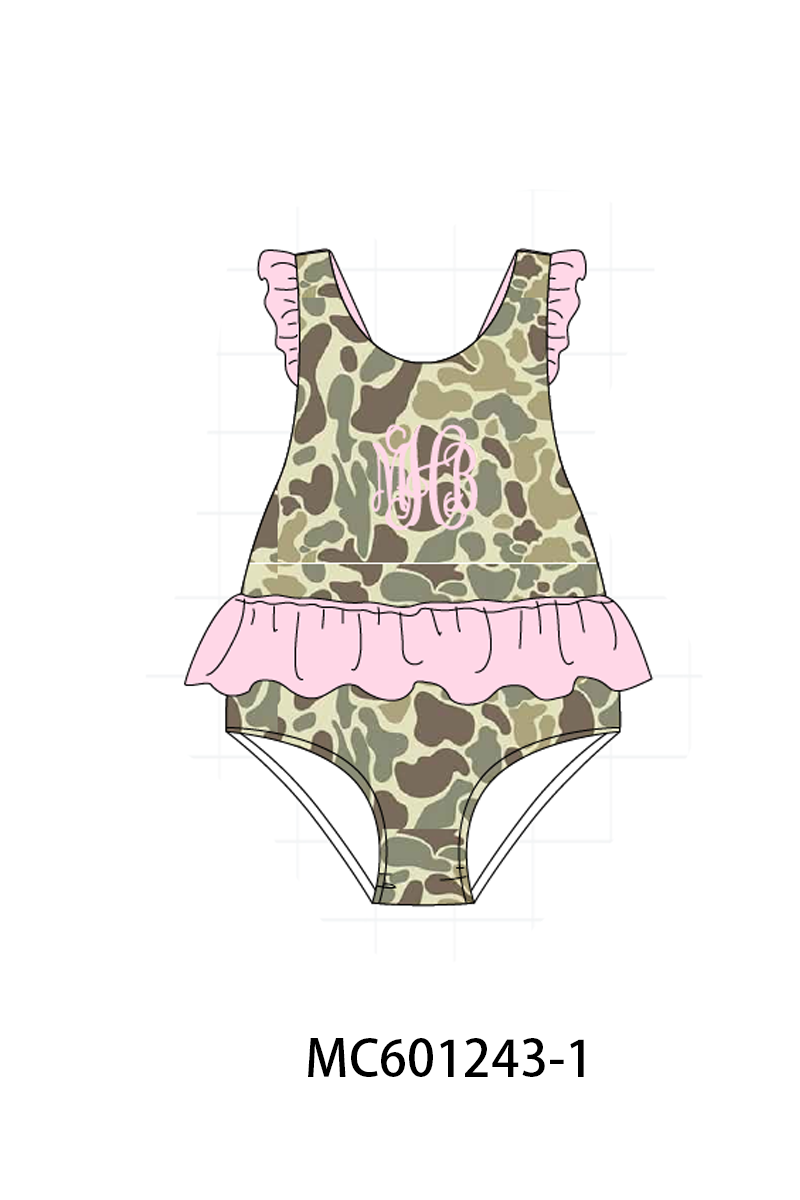 PO79 Camouflage monogram embroidery swimsuit collection