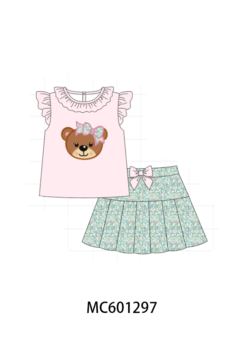 PO79 Green mallard bear applique collection