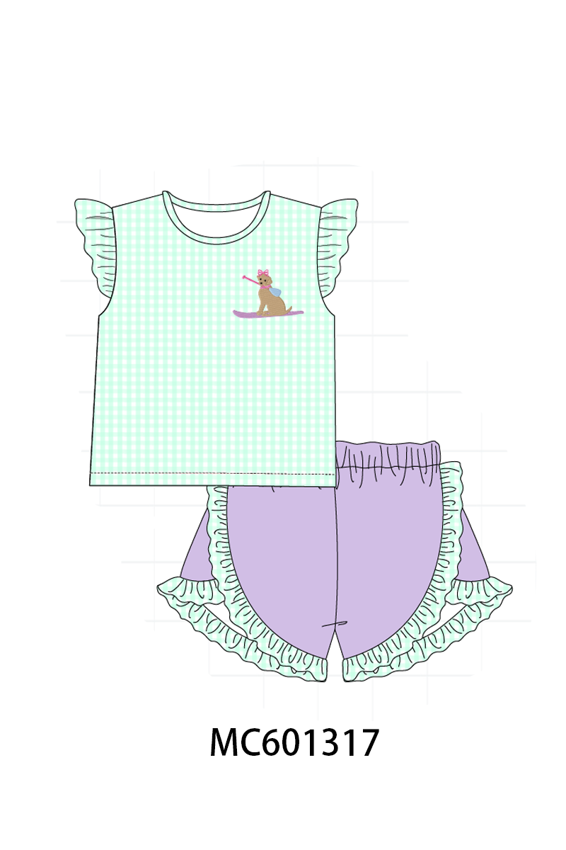 PO79 Gingham embroidery ruffle collection