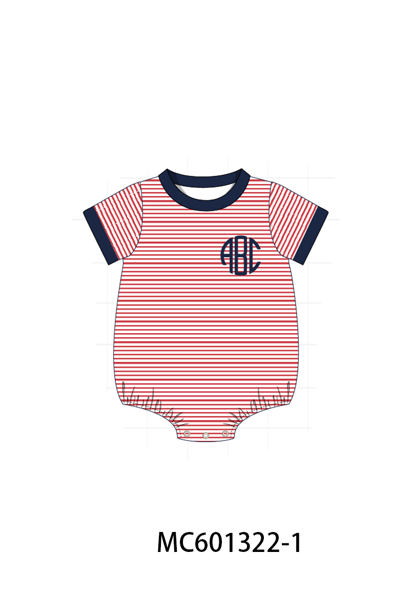 PO79 Simple stripe monogram embroidery bubble collection