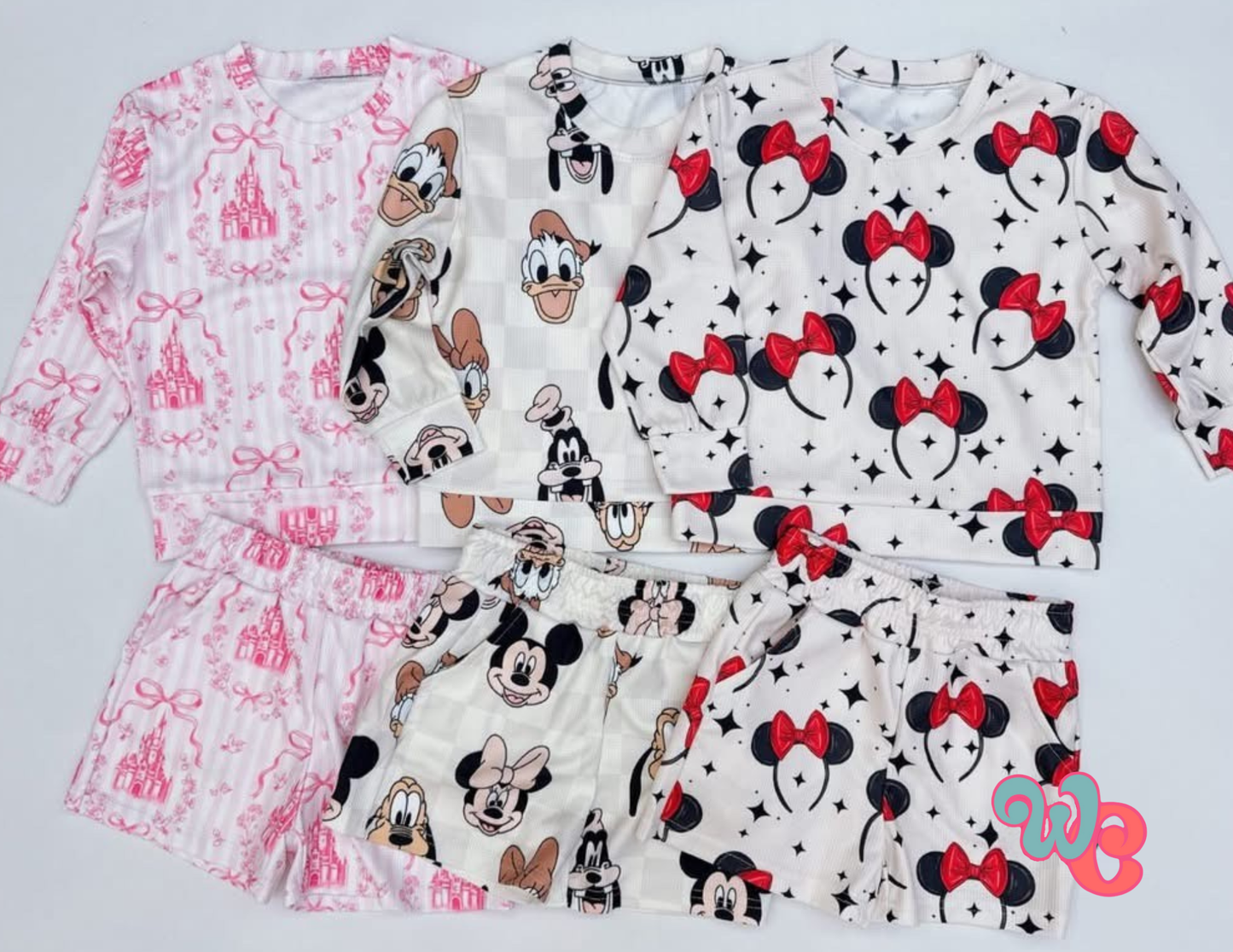 Kids Waffle Long Sleeve + Shorts Set