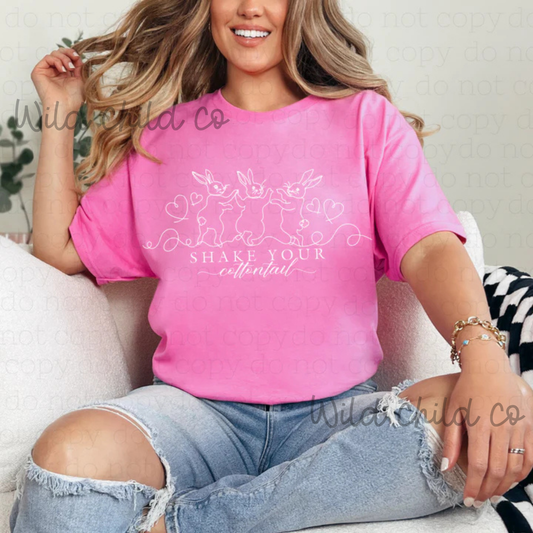 Shake your tailfeather white  - leave shirt color in comments at checkout