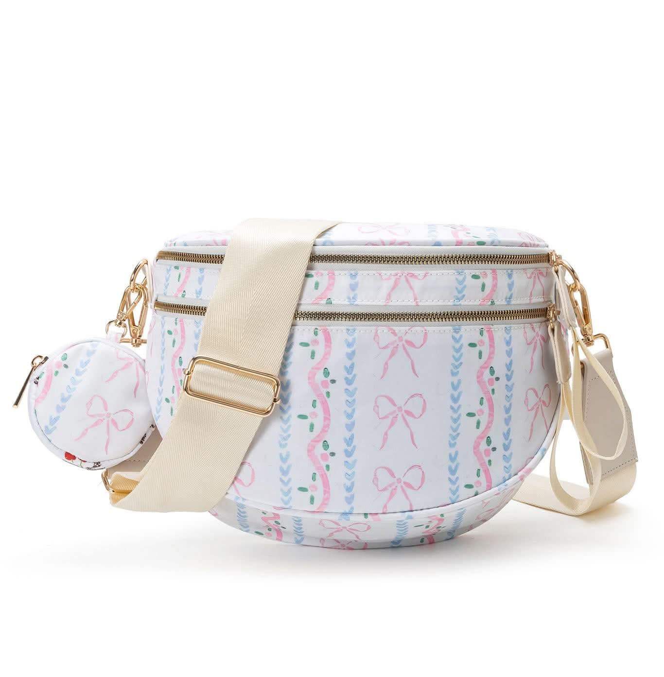 Bows Printed Crossbody Bag