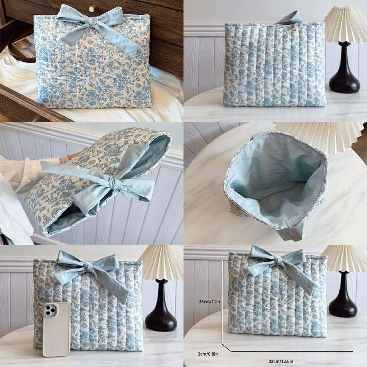 Quilted Bow Tie Bag/Book Cover