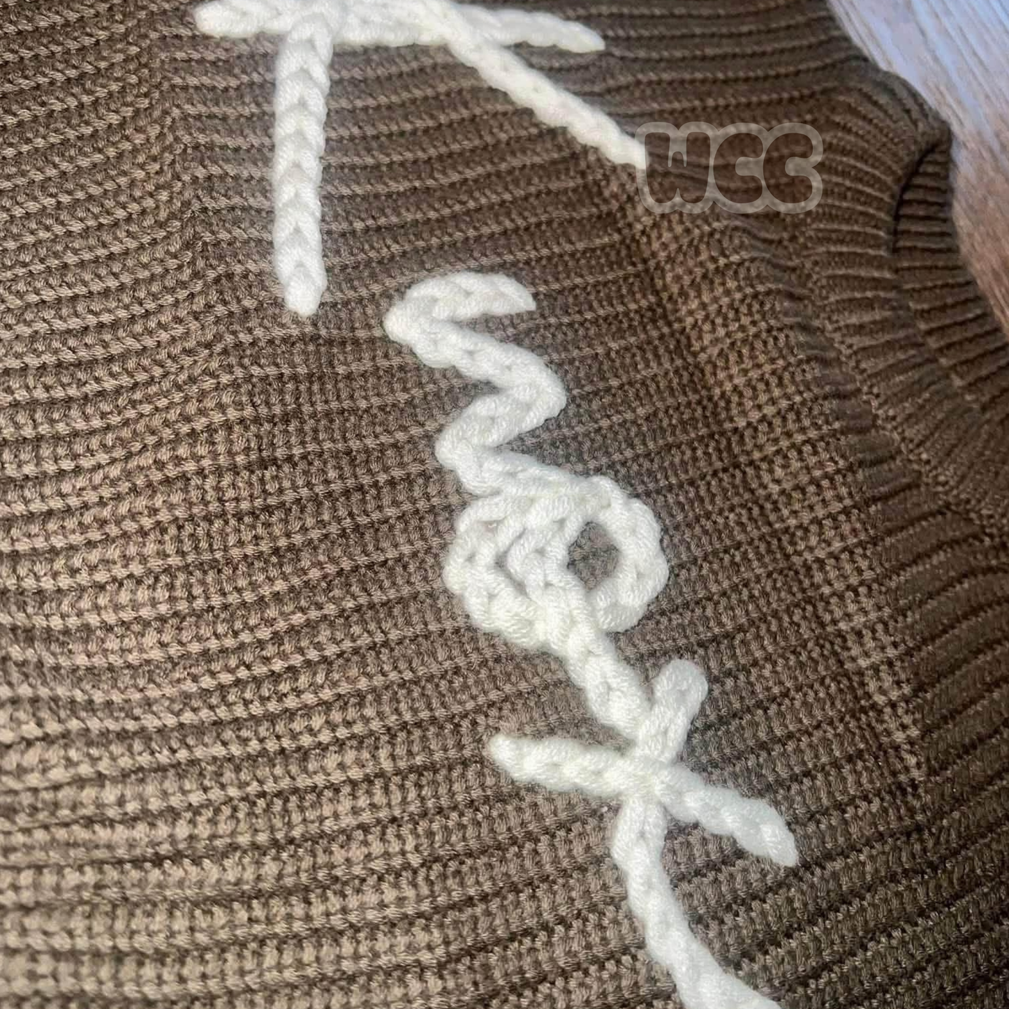 Hand Embroidered Name Sweater
