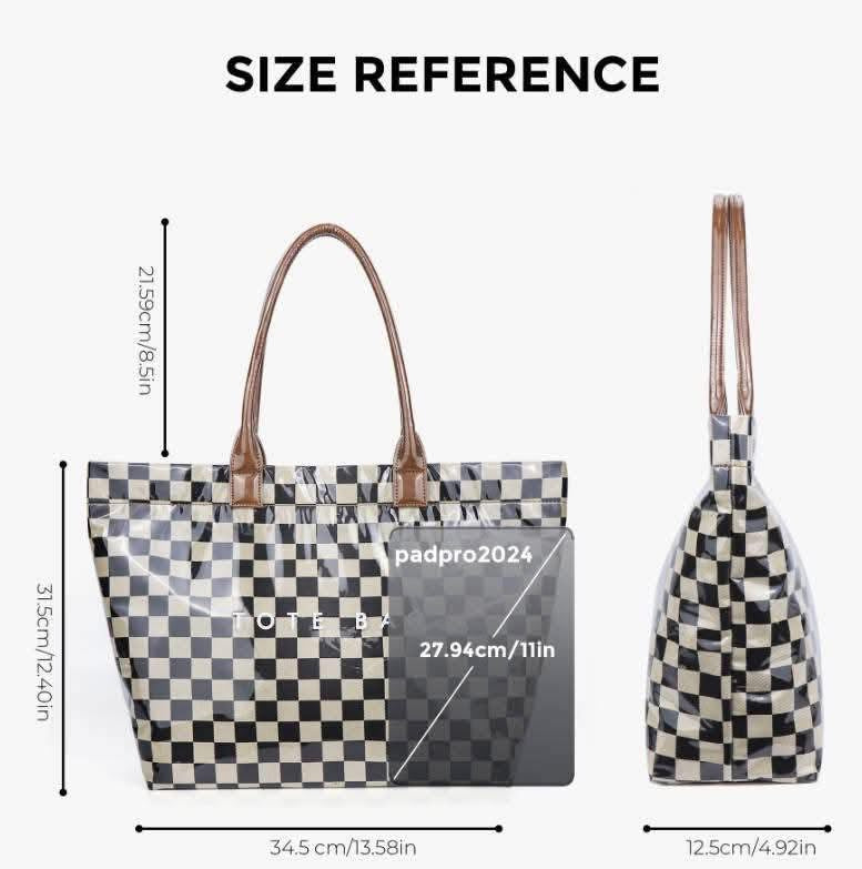 Checker PVC Tote Bags