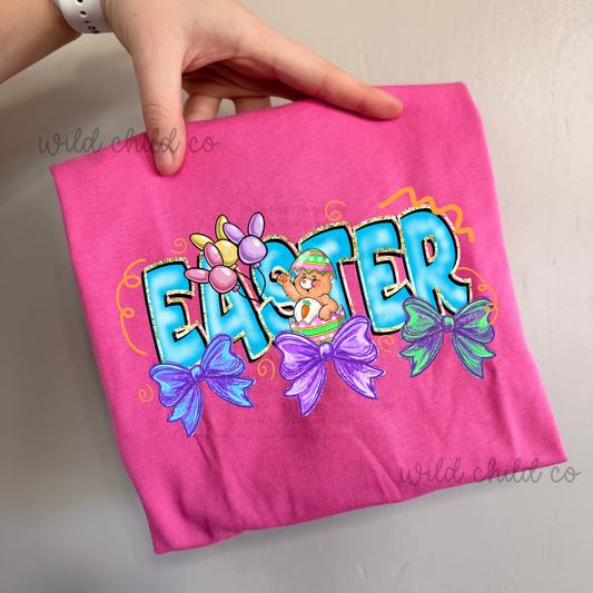 Bear Bow Easter'- leave shirt color in comments at checkout