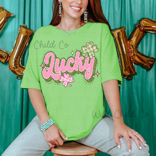 Pink Lucky - leave shirt color in comments at checkout