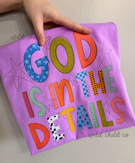 God is in the Details - leave shirt color in comments at checkout
