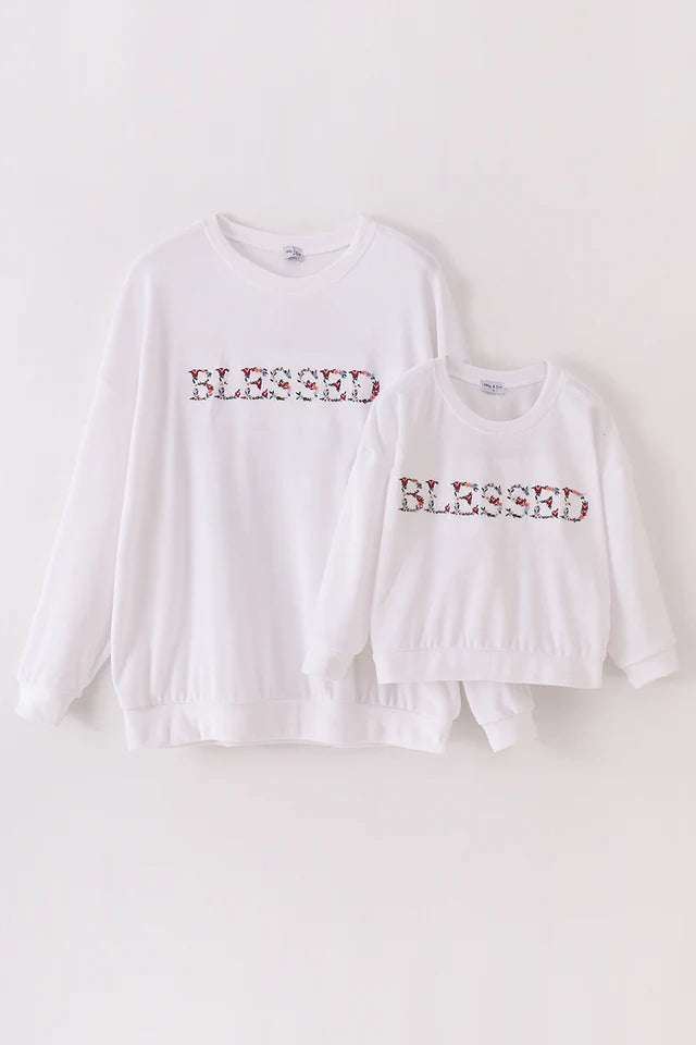 Blessed Embroidery Mom & Mini Sweatshirt