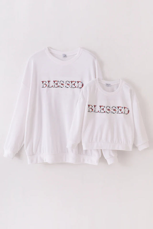 Blessed Embroidery Mom & Mini Sweatshirt