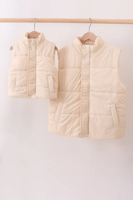 Mama & Mini Puffer Vest - Cream