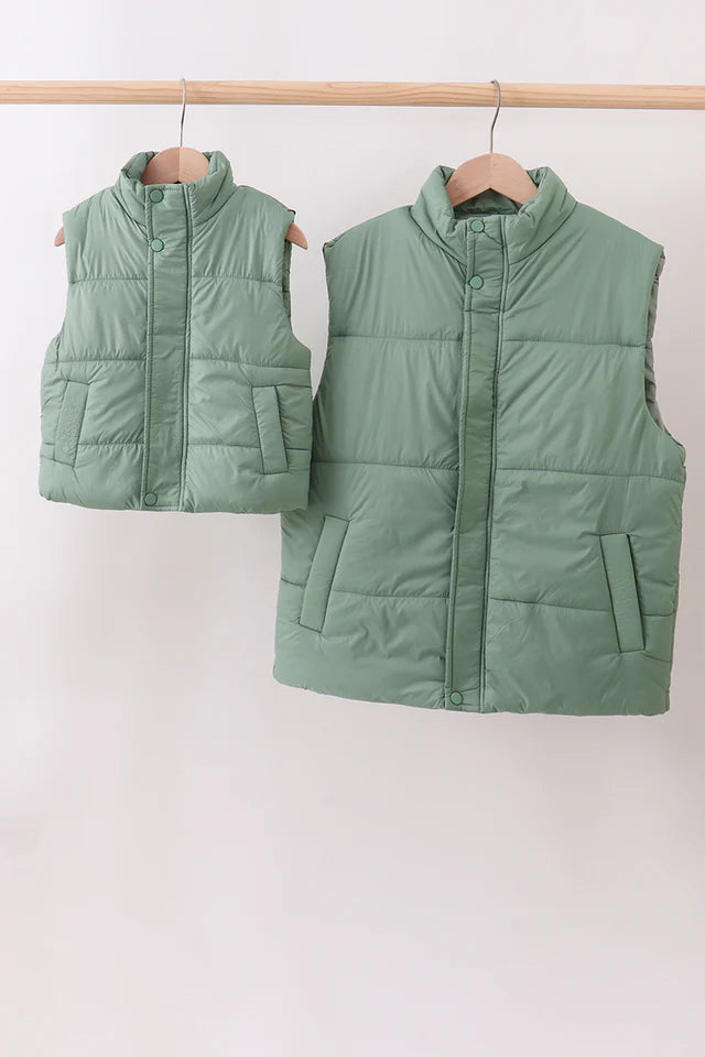 Mama & Mini Puffer Vest - Sage