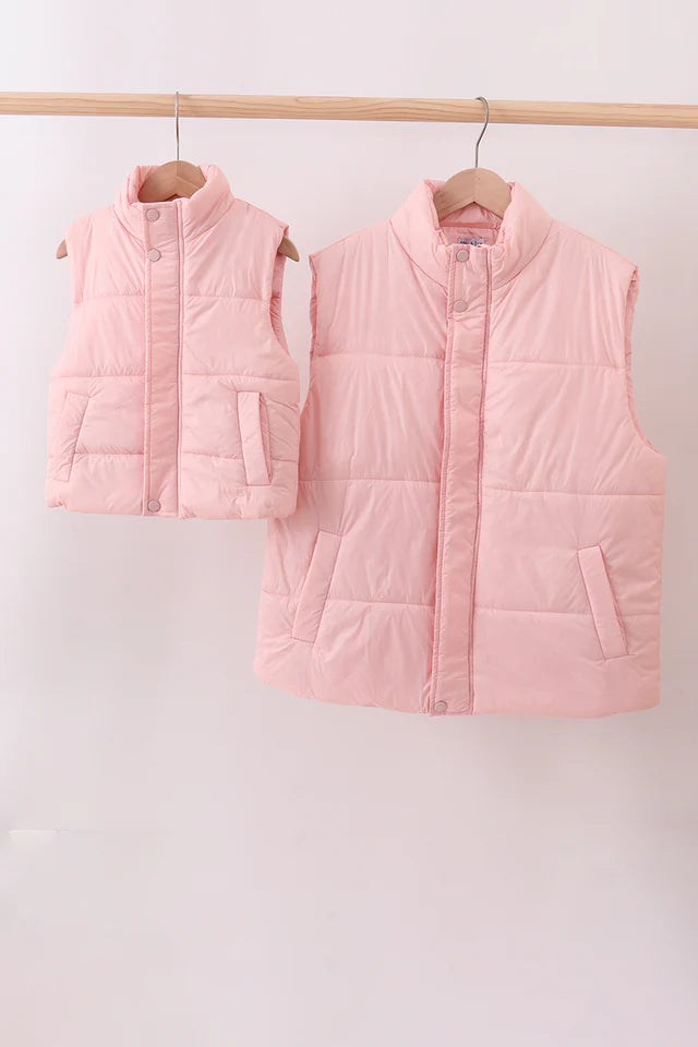 Mama & Mini Puffer Vest - Pink