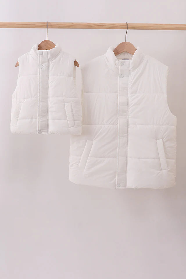 Mama & Mini Puffer Vest - White