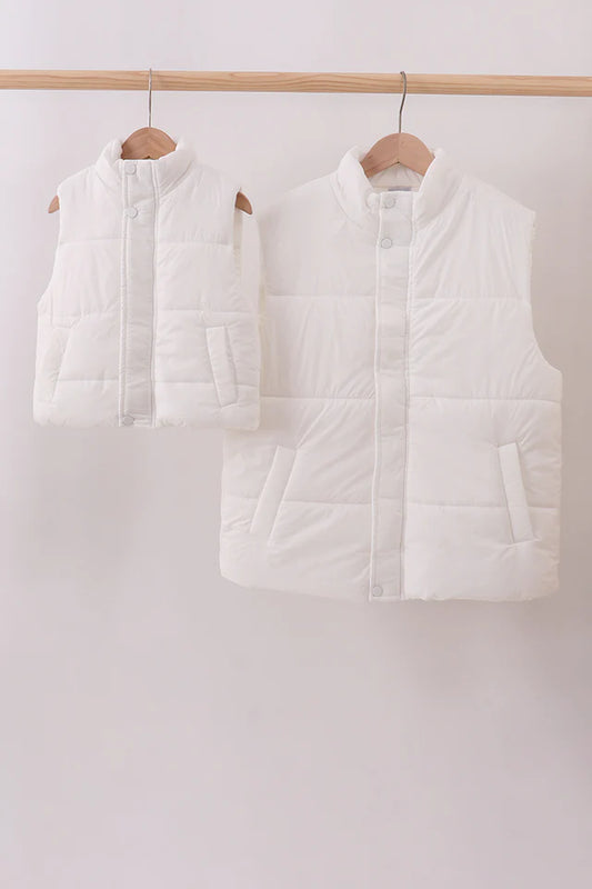 Mama & Mini Puffer Vest - White