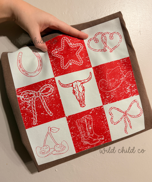 Western Checks - leave shirt color in comments at checkout