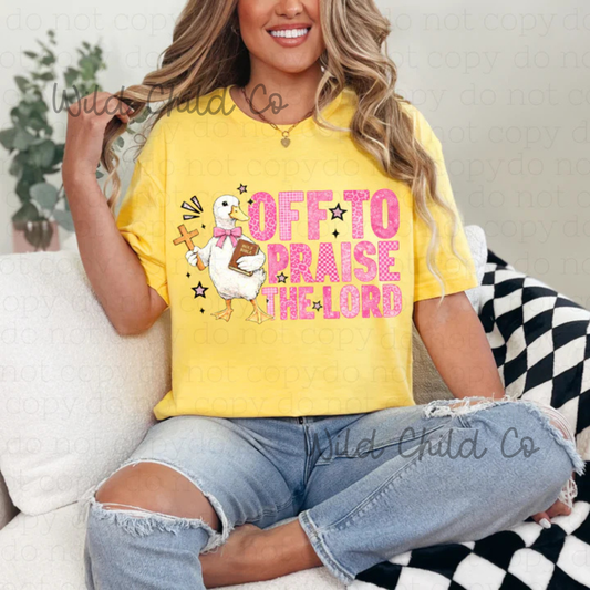 Off to Praise - leave shirt color in comments at checkout