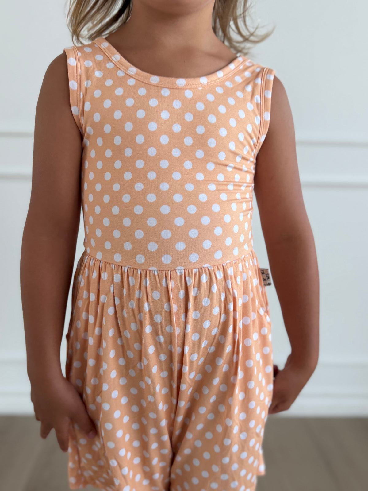 Orange Polka Dot Tank Shorty Romper