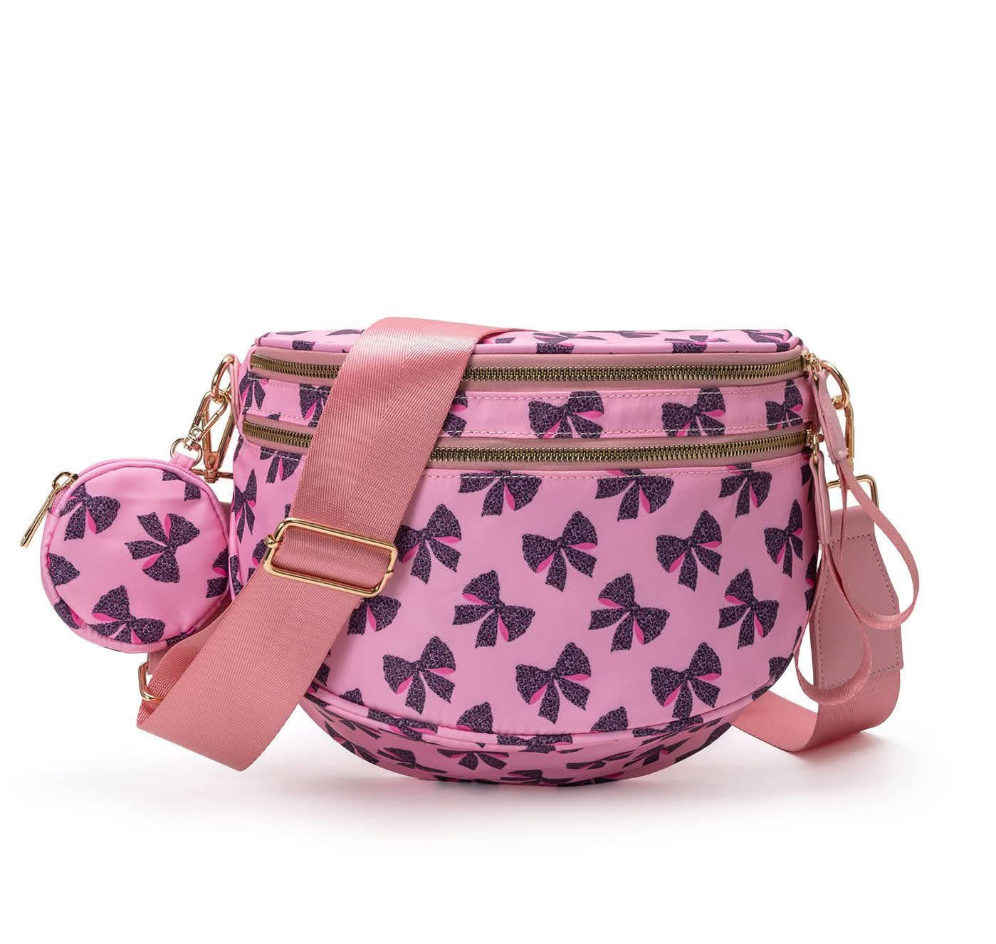 Bows Printed Crossbody Bag