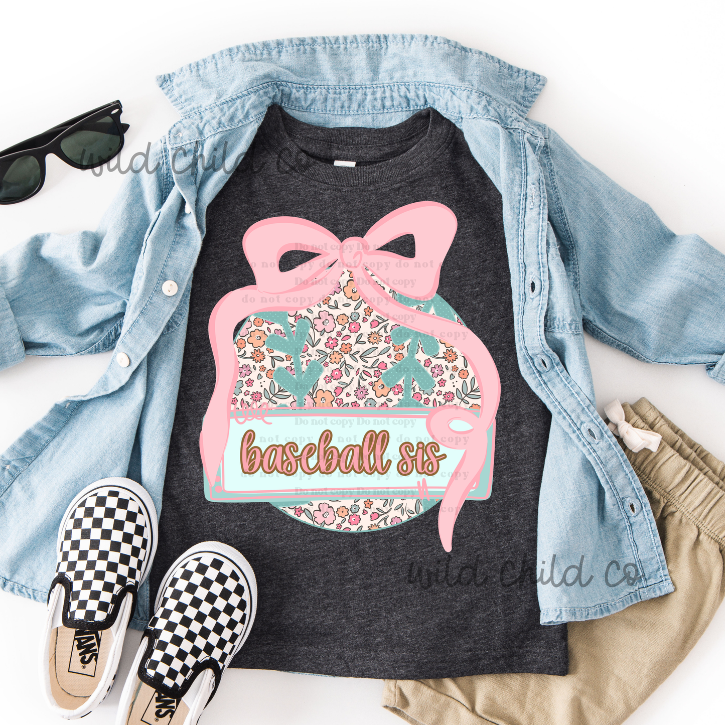 Floral baseball Custom  - leave shirt color in comments at checkout