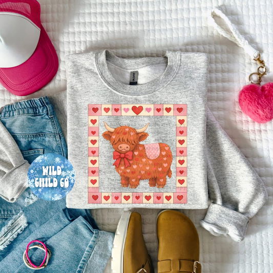 Highland Heart - leave shirt color in comments at checkout