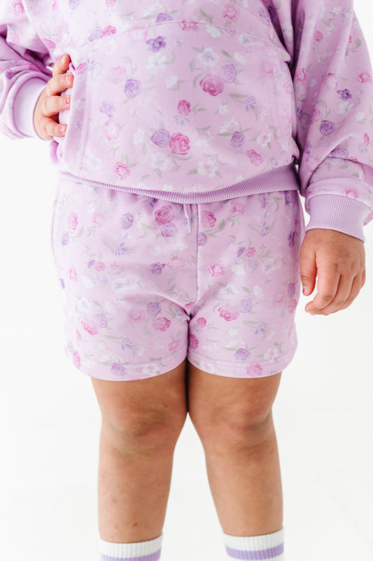 Lilac Petals Kids Sweat Shorts