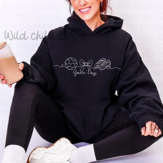 Game Day Soccer Sketch White - leave shirt color in comments at checkout