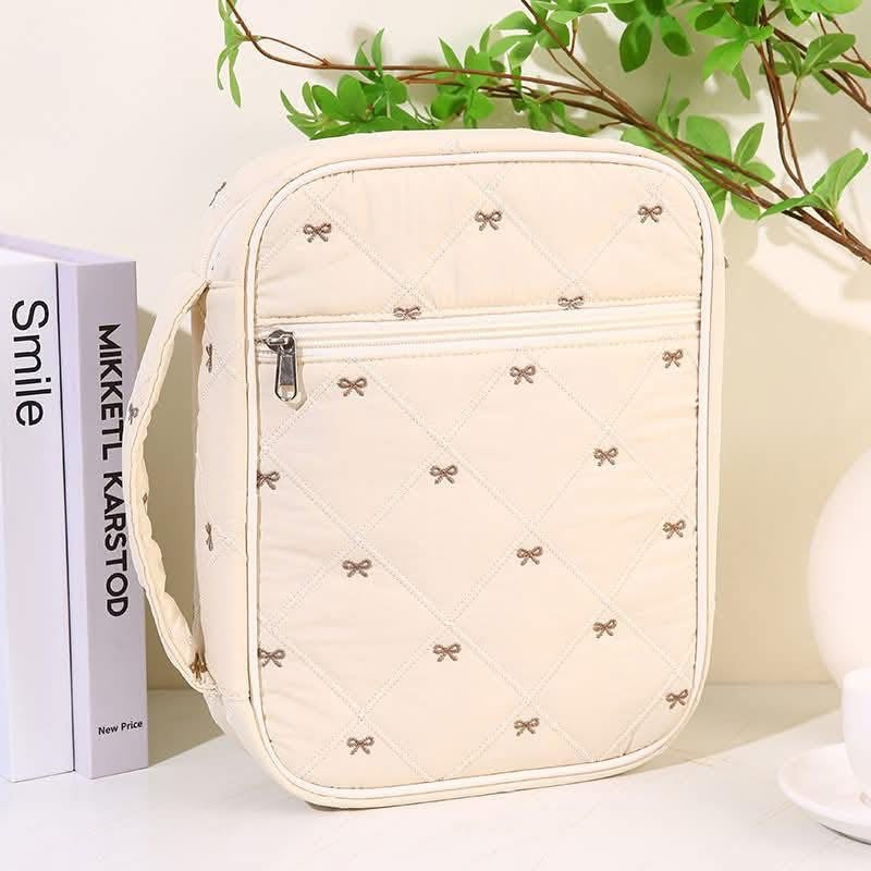 Quilted Bow Print Bible Cover Bag