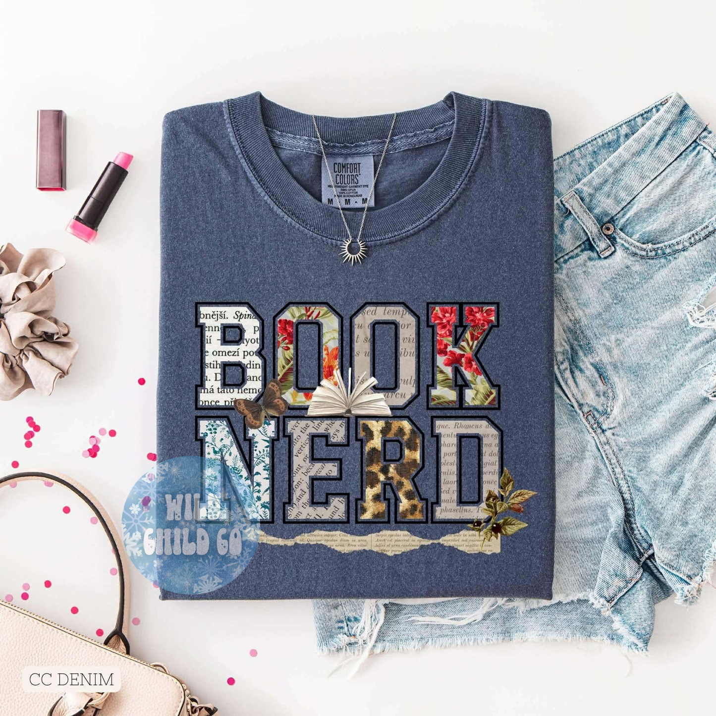 Book nerd - leave shirt color in comments at checkout