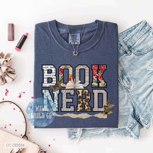 Book nerd - leave shirt color in comments at checkout