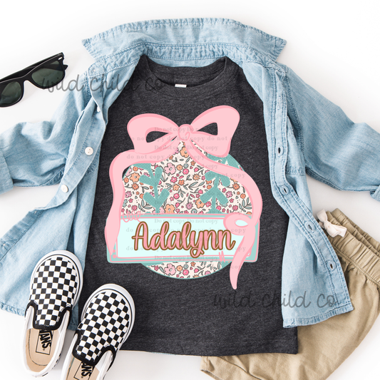 Floral baseball Custom  - leave shirt color in comments at checkout