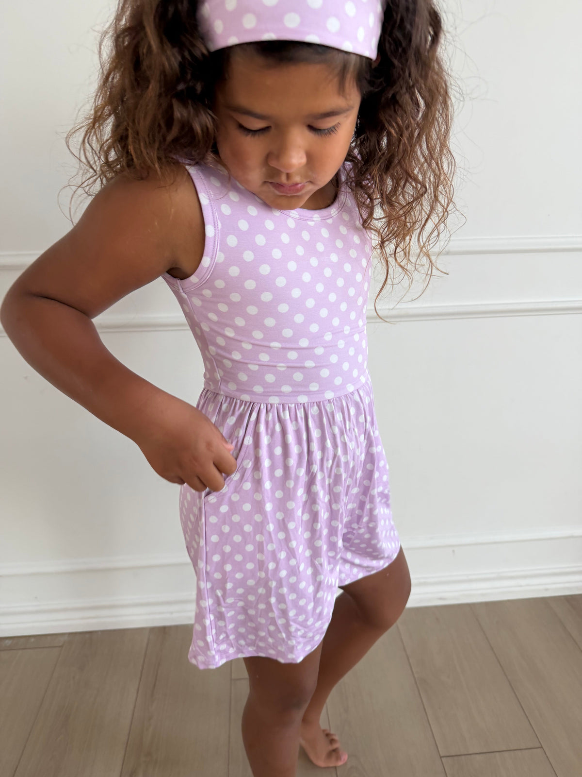 Purple Polka Dot Tank Shorty Romper