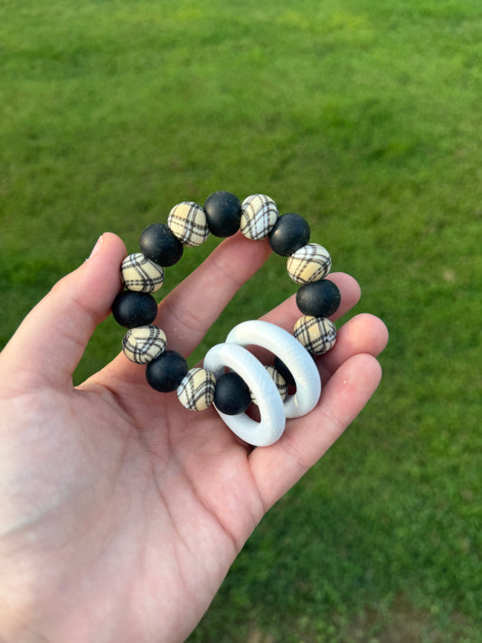 Plaid Rattle Ring