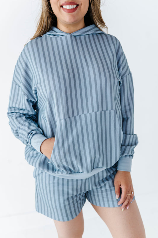 Harbor Stripe Adult Hooded Sweatshirt