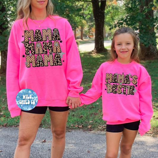 Leopard Checks Matching - leave shirt color in comments at checkout