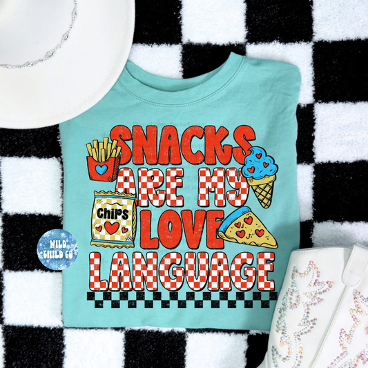 Snacks are love - red - leave shirt color in comments at checkout
