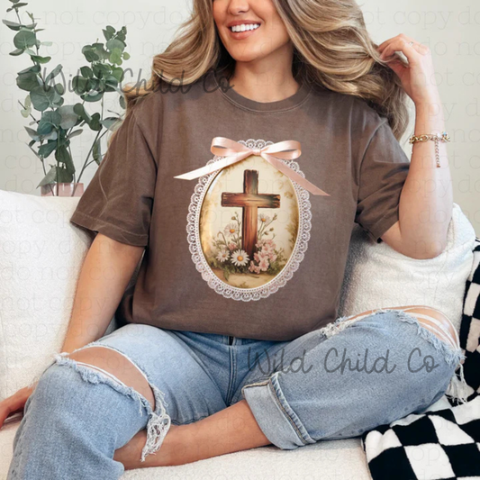 Cross frame  - leave shirt color in comments at checkout